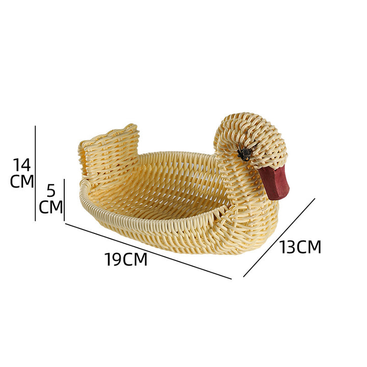Unisex Braided Decoration Basket in Duck Shape Bowlift