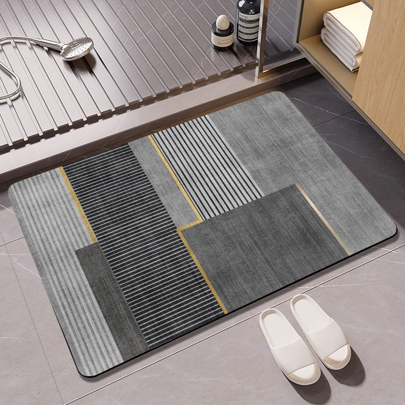Plush Geometric Bath Mat Bowlift