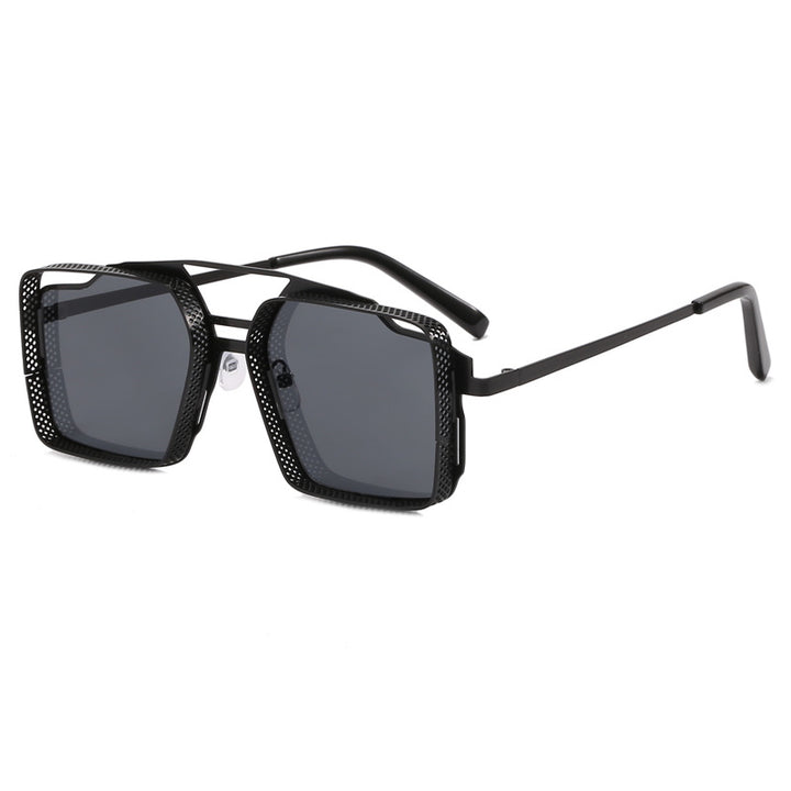 Women's square glasses with perforated, modern frame Bowlift