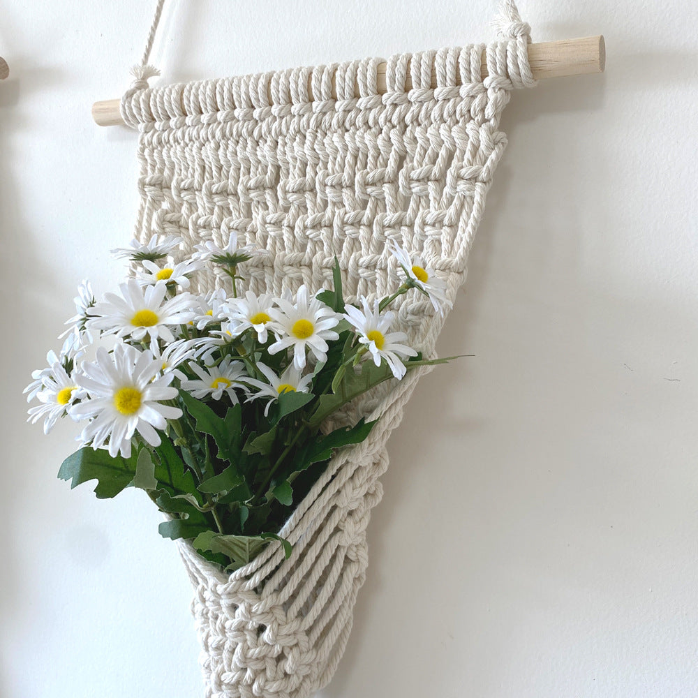 Decorative Macrame Wall Hanging with Elegant Fringed Tassels Bowlift