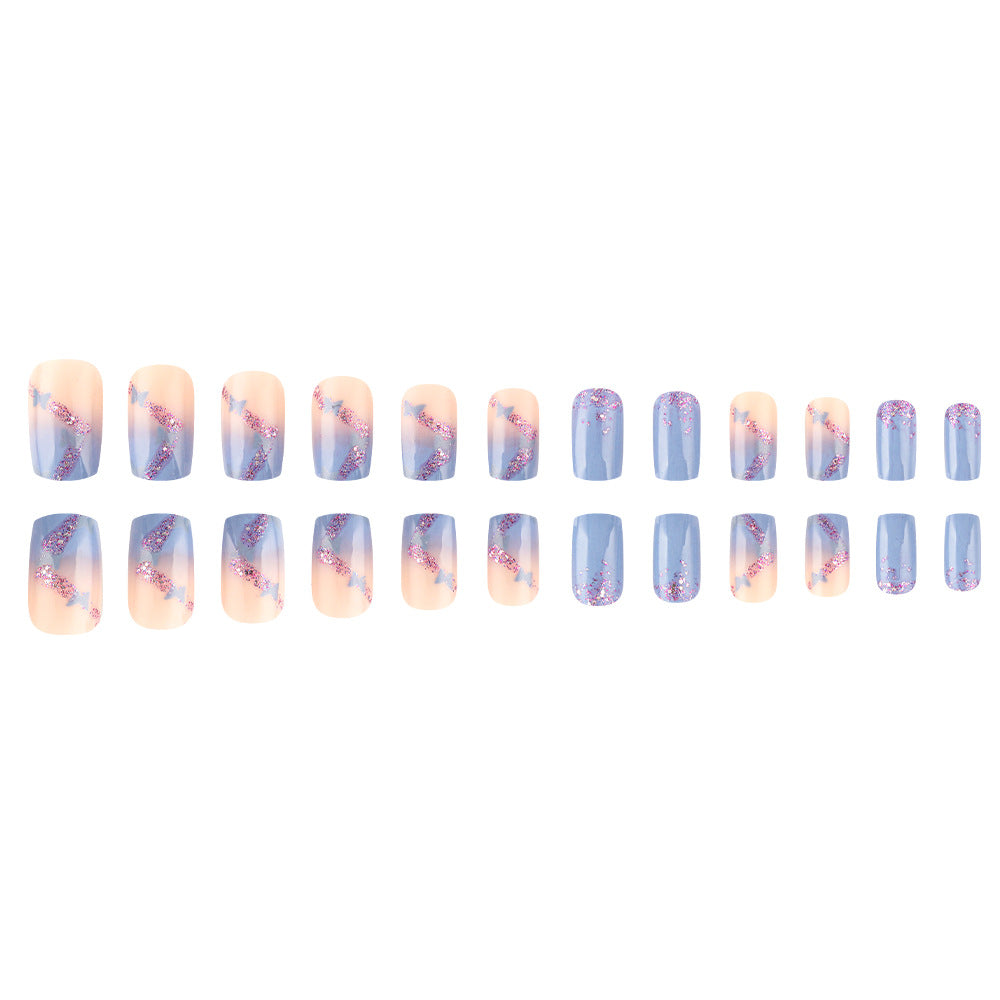 Artistic Glitter Ombre Press-On Nails Bowlift