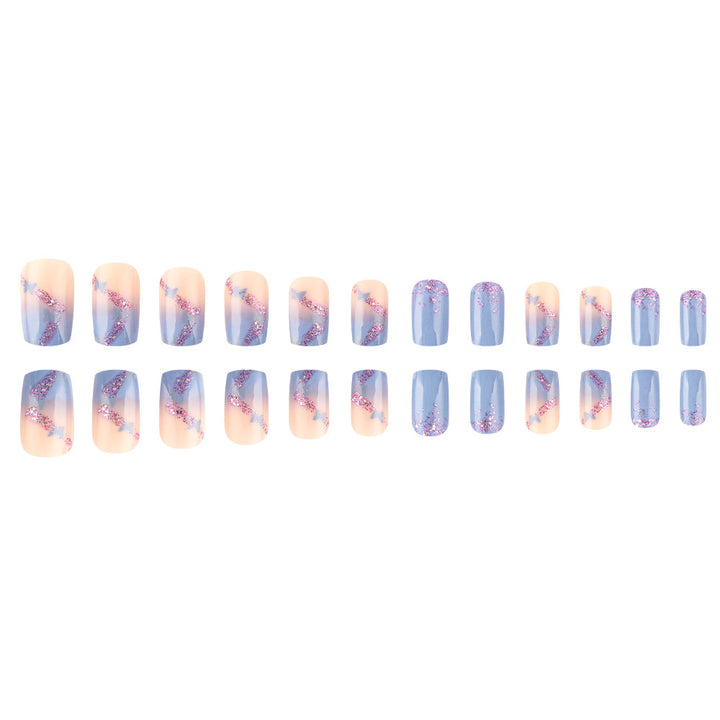 Artistic Glitter Ombre Press-On Nails Bowlift