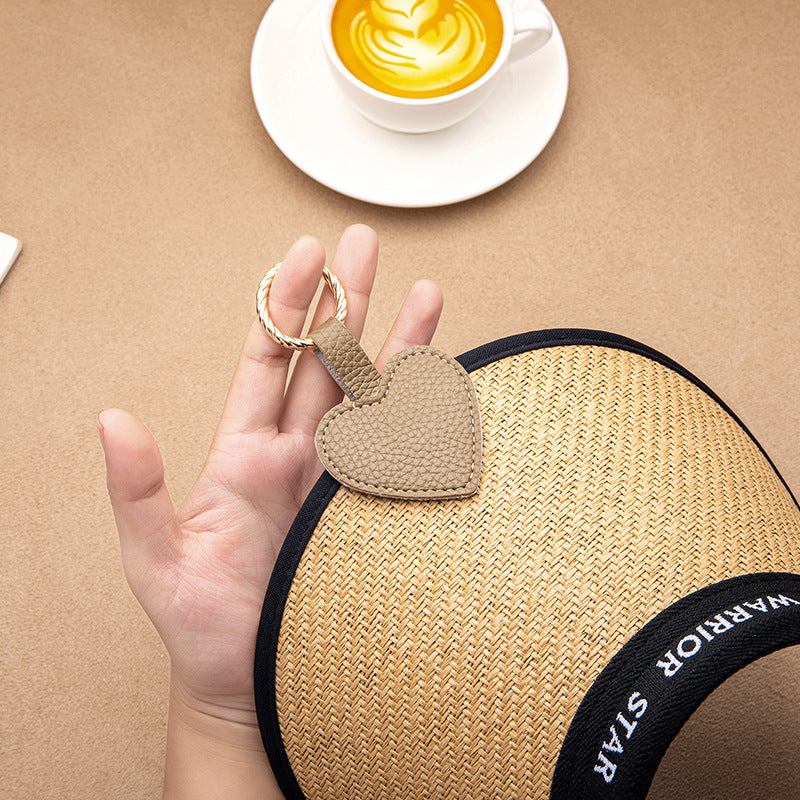 Heart-Shaped Leather Keychain Bowlift
