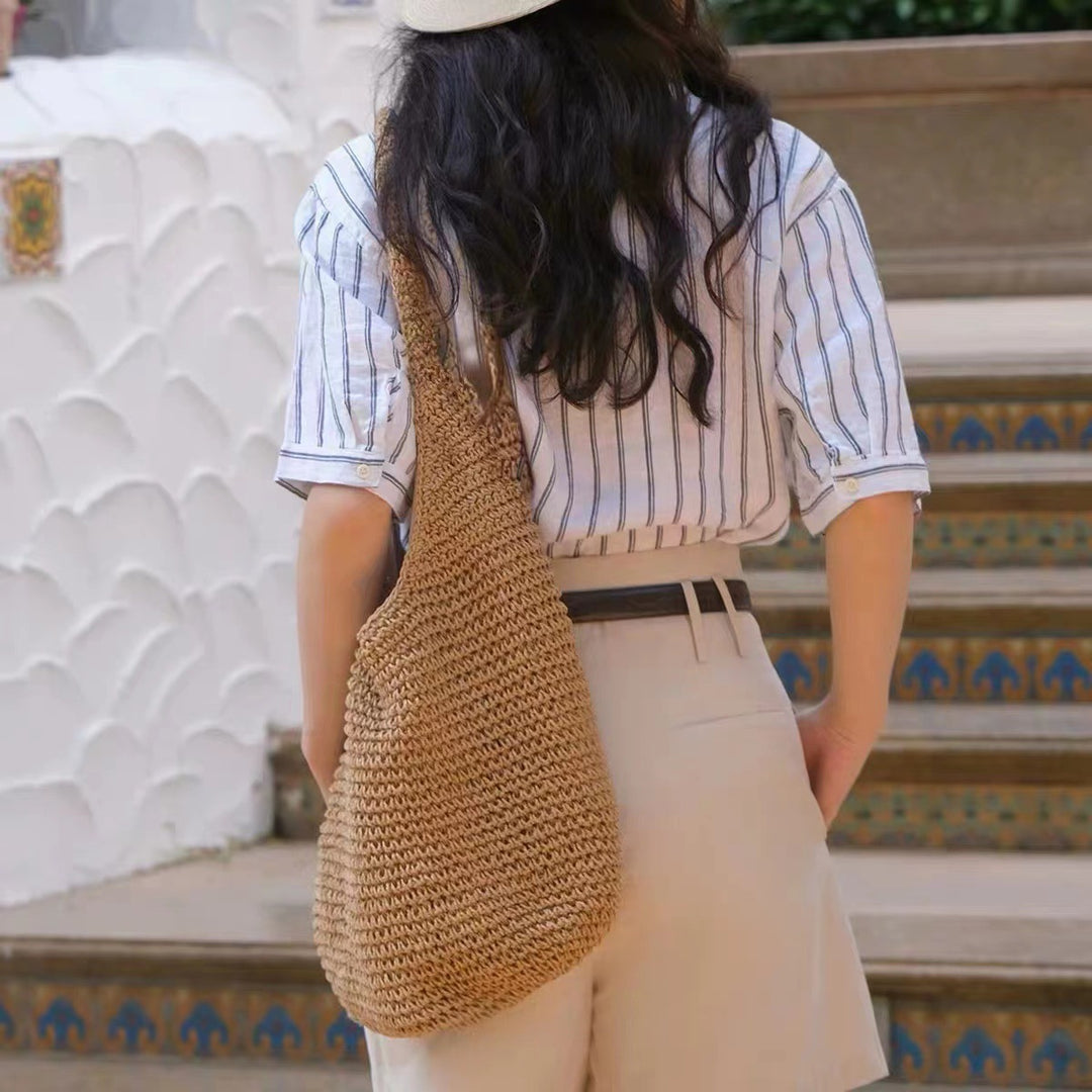 Spacious and Handcrafted Straw Tote Bag with Comfortable Shoulder Strap Bowlift