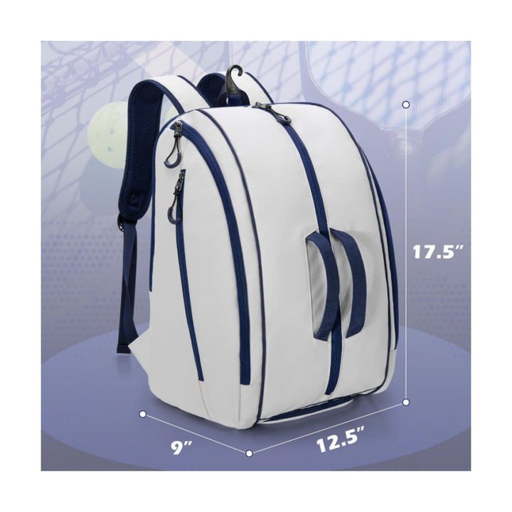 Sporty tennis backpack with integrated racket and shoe compartment Bowlift