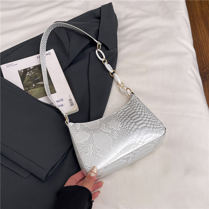 Stylish Textured Snakeskin Effect Handbag Bowlift