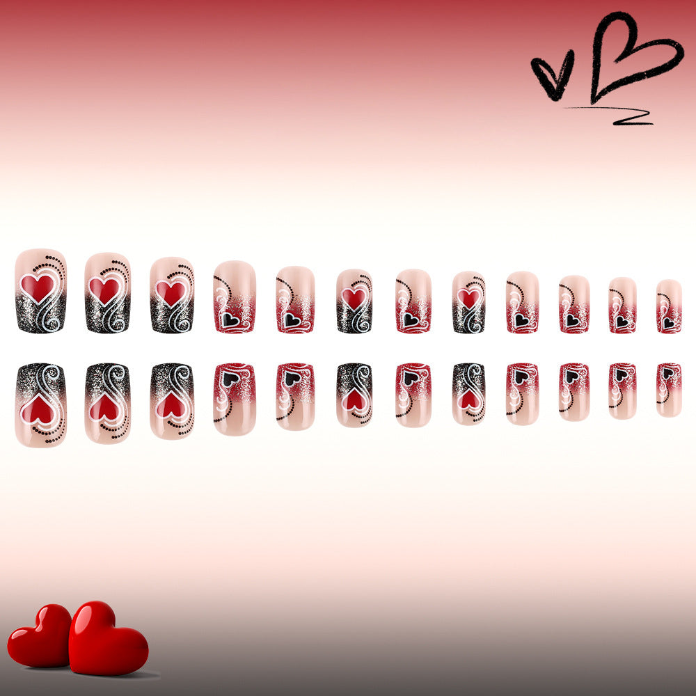 Heart-Embellished Glamorous Nail Art Set Bowlift