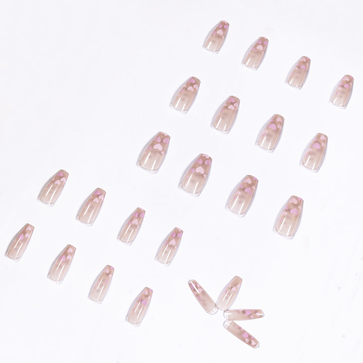 Artful Nail Art with Heart Pattern Bowlift