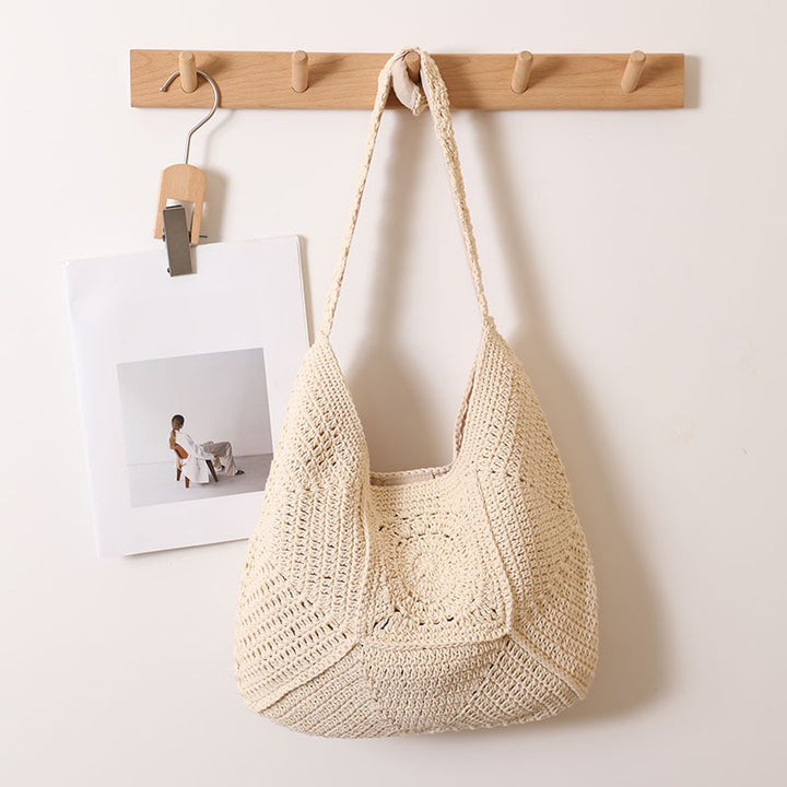 Hand-knotted Tote Bag in Modern Macramé Style Bowlift