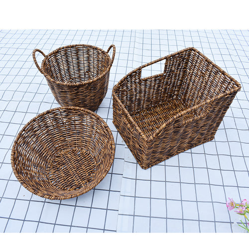 Artisan Woven Round Storage Basket Bowlift