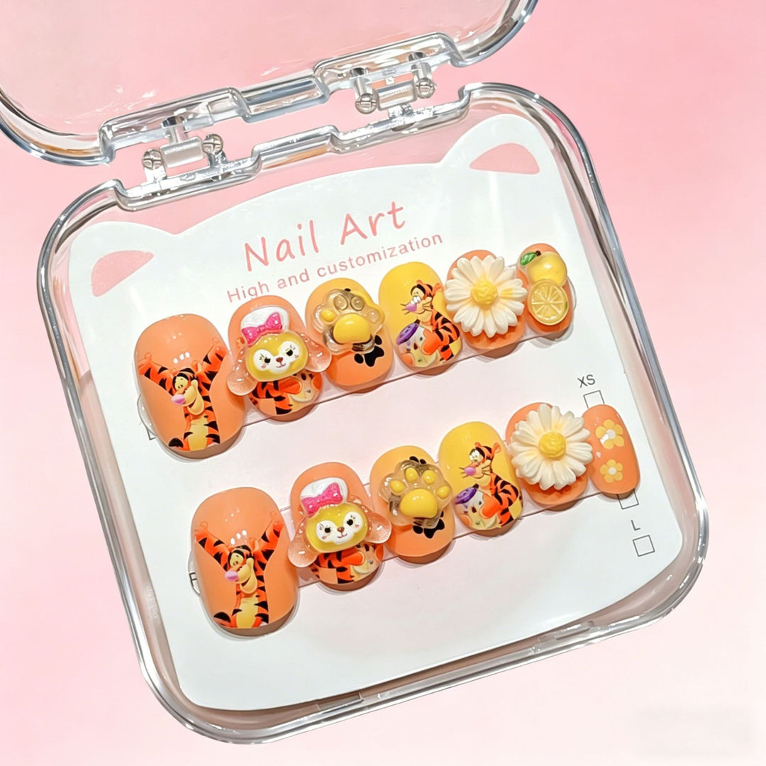 Customized Cartoon-Inspired Press-On Nail Art Set Bowlift