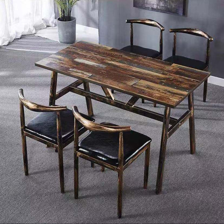 Vintage dining table with custom license plate design Bowlift