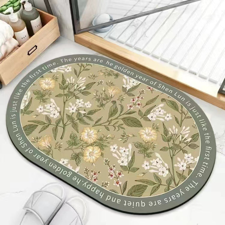 Floral Design Non-Slip Bath Mat