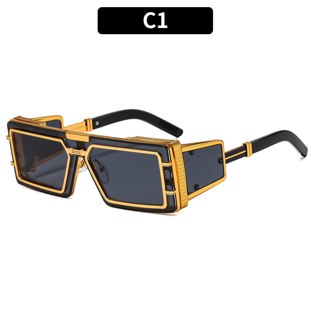 Women Geometric Oversized Sunglasses with Luxurious Frame Bowlift