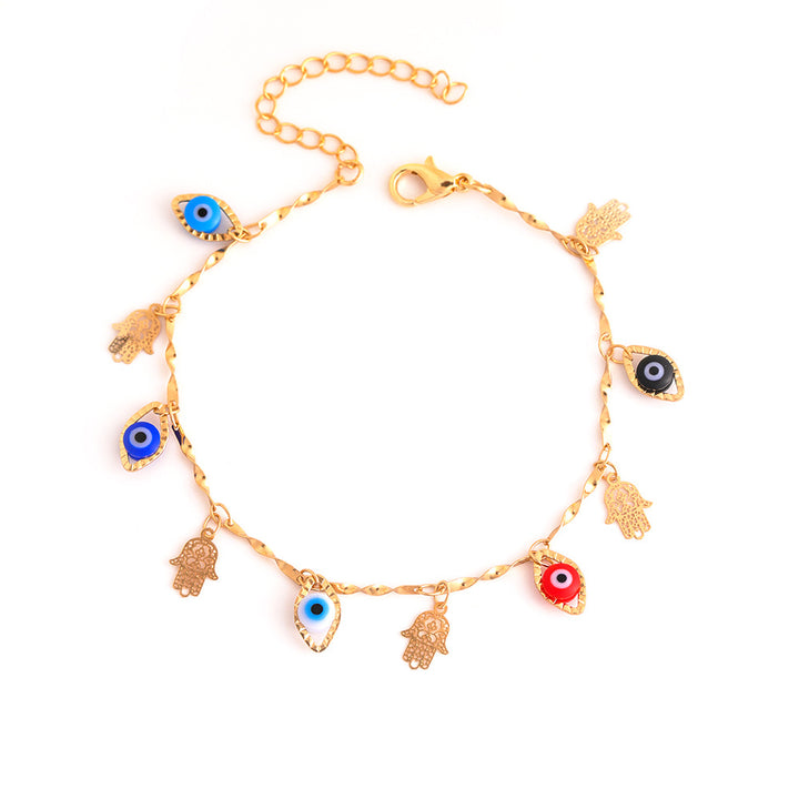 Decorative Evil Eye Charm Ankle Bracelet Bowlift