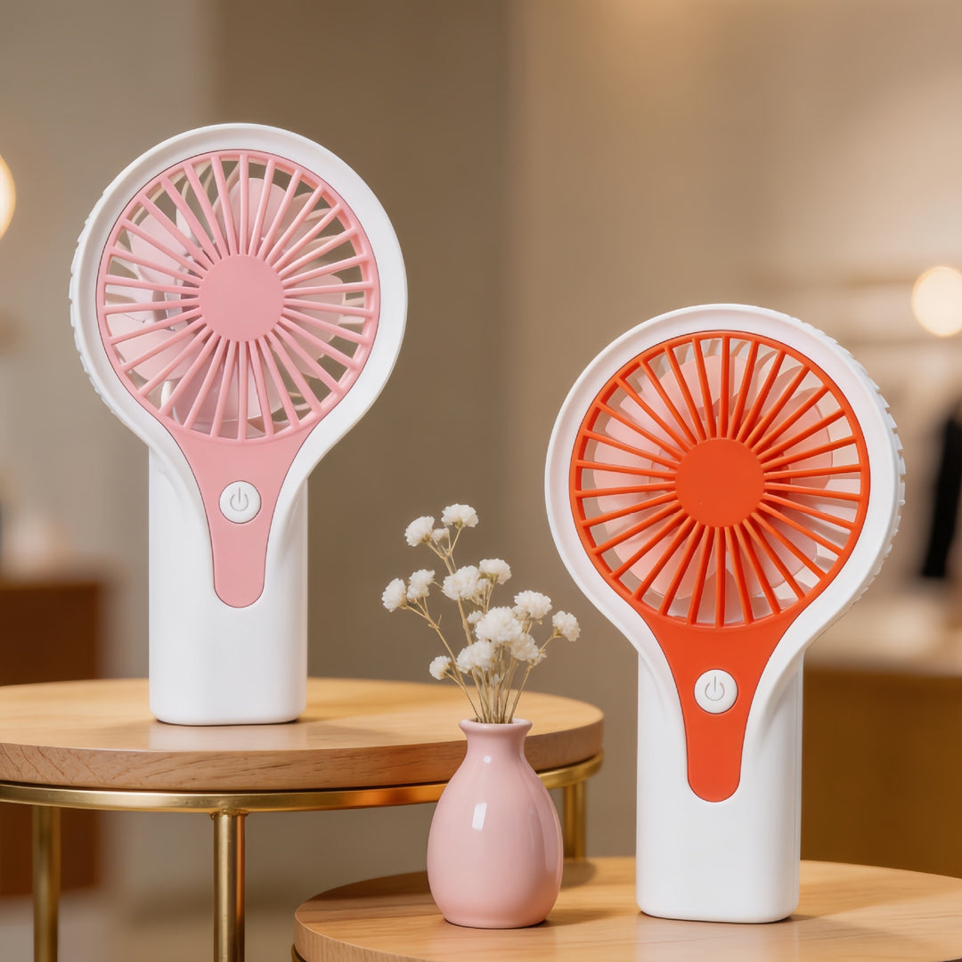 Women Portable Hand Fan with USB Charging Function and Ergonomic Handle Bowlift