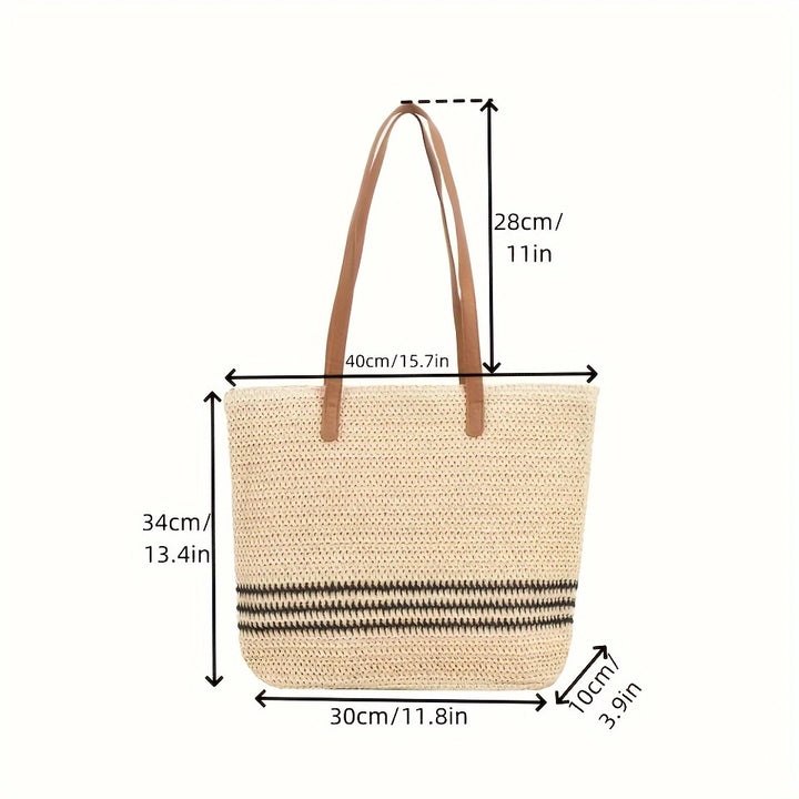 Versatile straw tote bag with leather handles Bowlift