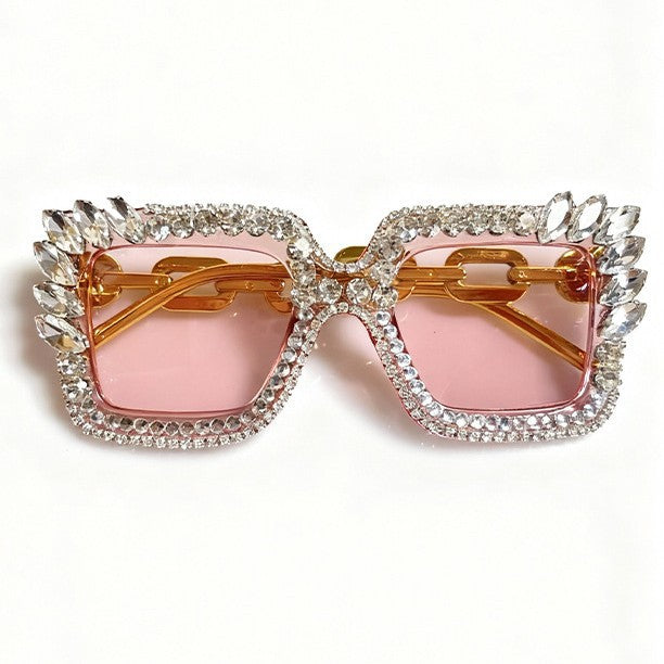 Decorative Rhinestone Embellished Sunglasses Bowlift