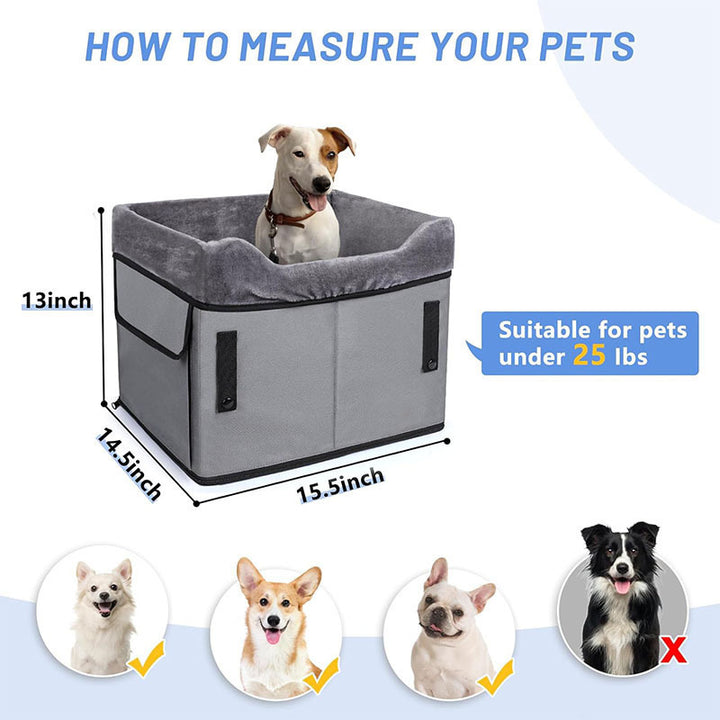 Portable Pet Car Seat with Soft Interior Lining Bowlift