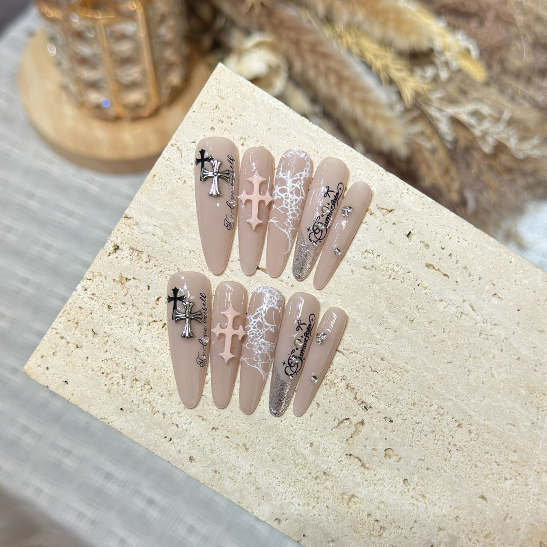 Luxury Gothic Press-On Nail Art Set Bowlift