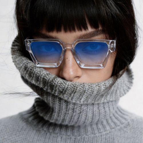 Women's fashionable sunglasses with clear frame and gradient lenses Bowlift