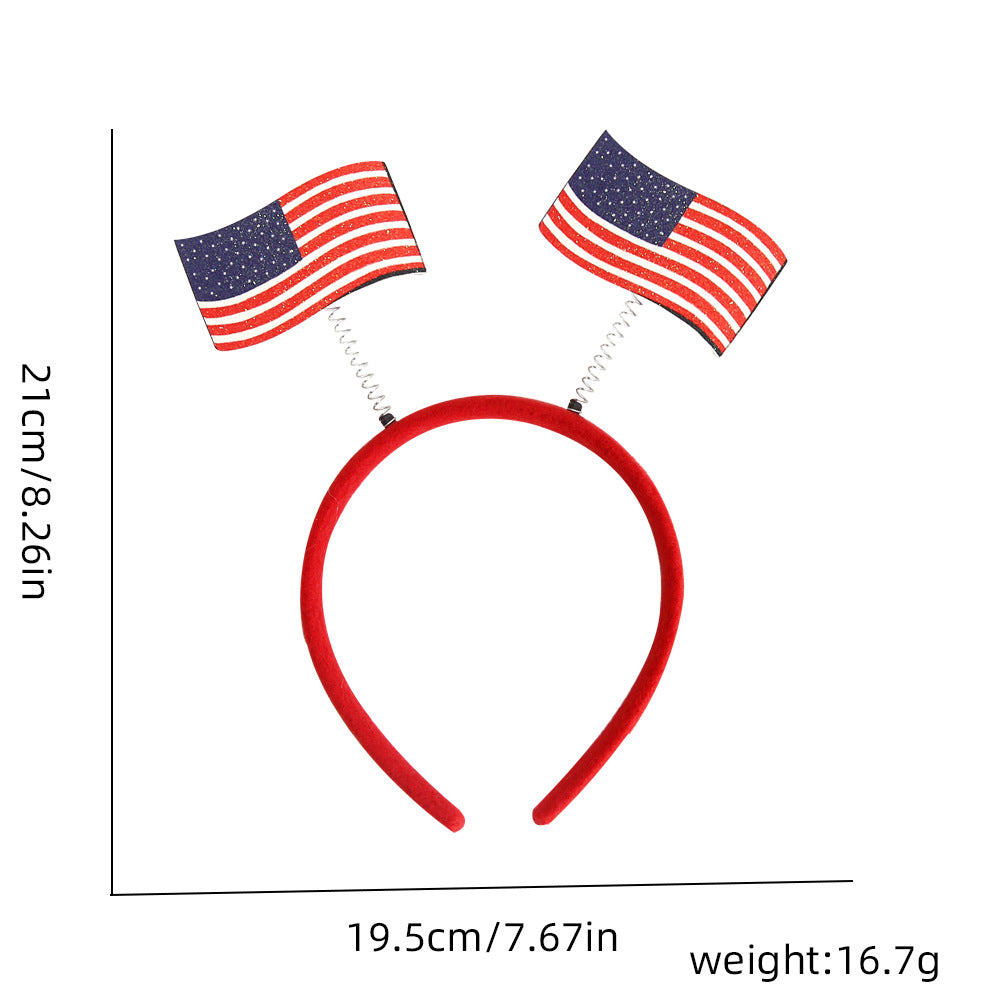 Unisex nan patriotic star antenna headband with ribbon streamers Bowlift