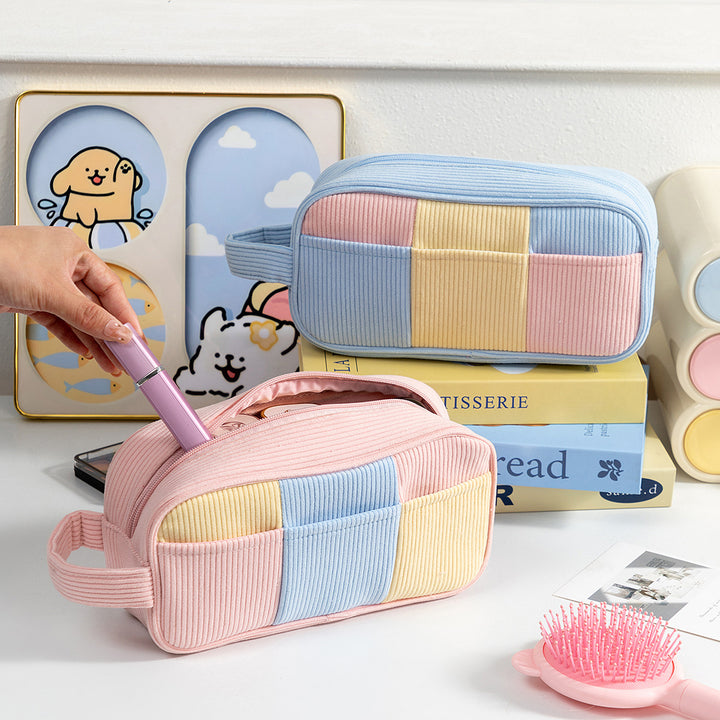 Stylish Textured Zippered Pencil Case Bowlift