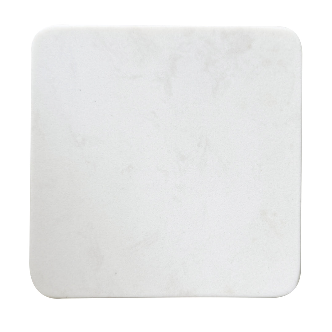 Marble pattern and acacia wood serving coaster board with rounded corners Bowlift