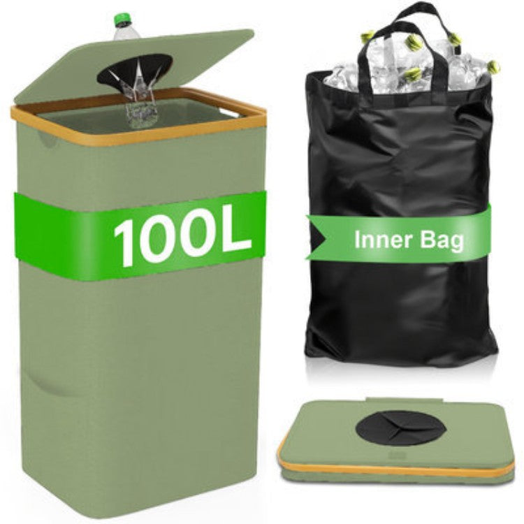 Multifunctional laundry storage box with bamboo lid Bowlift