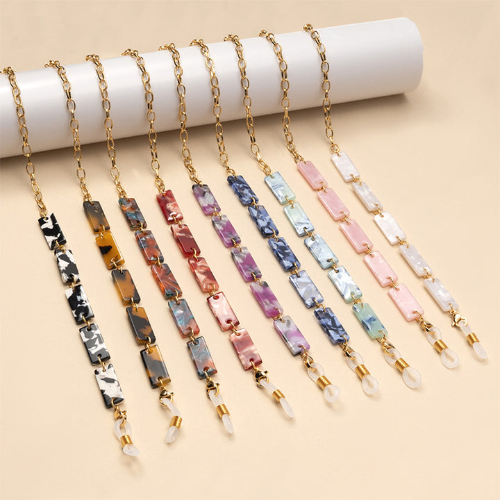 Chunky Abstract Pattern Eyewear Chain Bowlift