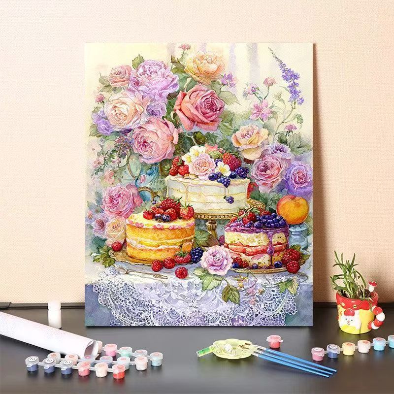 DIY Dessert-Themed Paint by Numbers Art Kit Bowlift