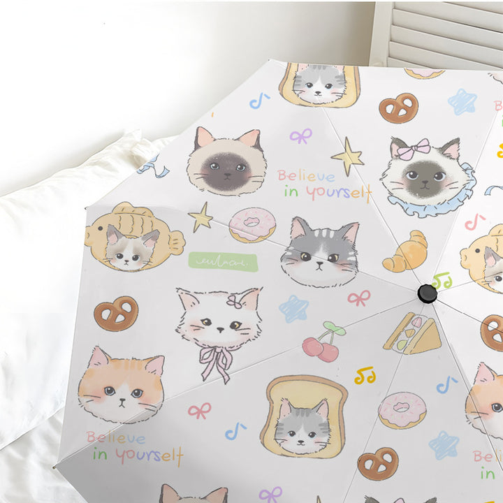 Women's umbrella with cute cat pattern Bowlift