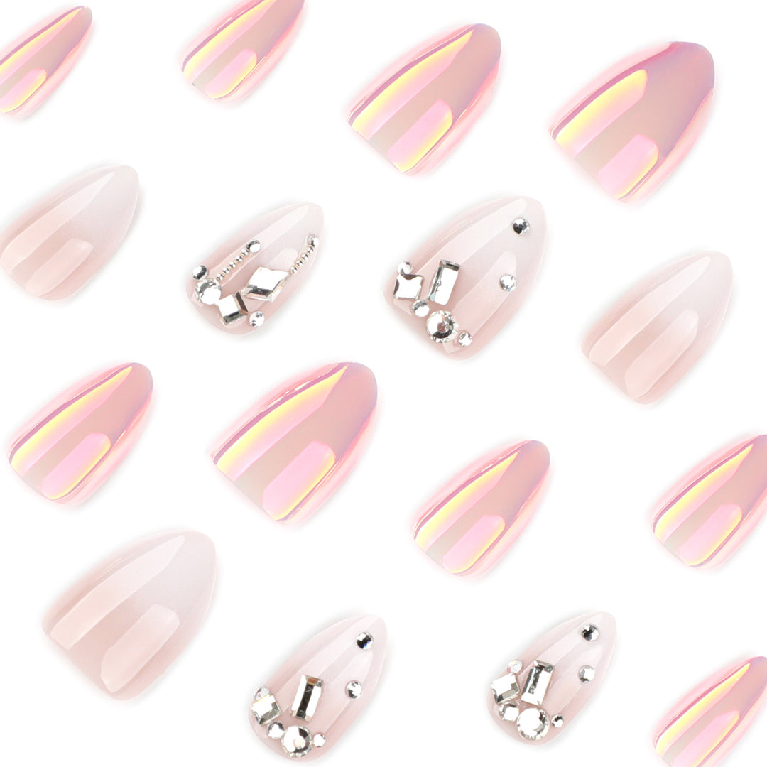 Artificial nails with elegant rhinestone accents Bowlift