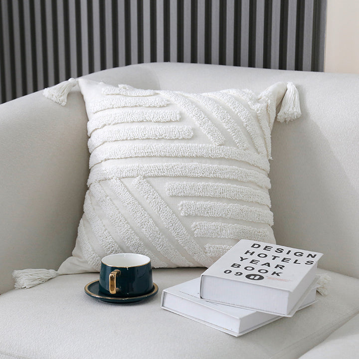 Textured Geometric Throw Cushion