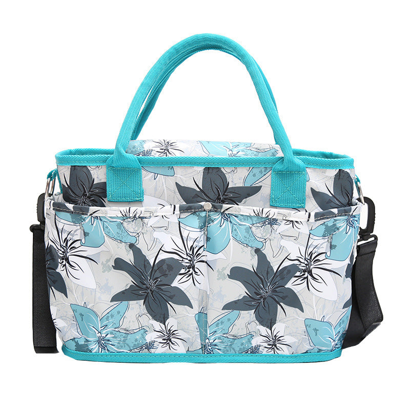 Multi-Pocket Floral Pattern Tote Bag Bowlift