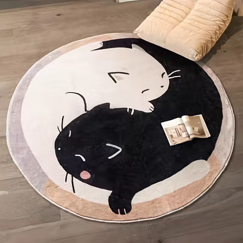 Cat-Themed Round Area Rug
