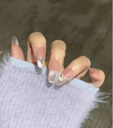 Glossy Nail Art Set with Sparkling Glitter Accents Bowlift