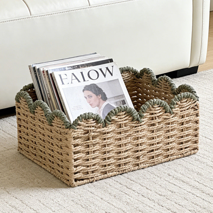 Decorative storage basket with wave edge Bowlift
