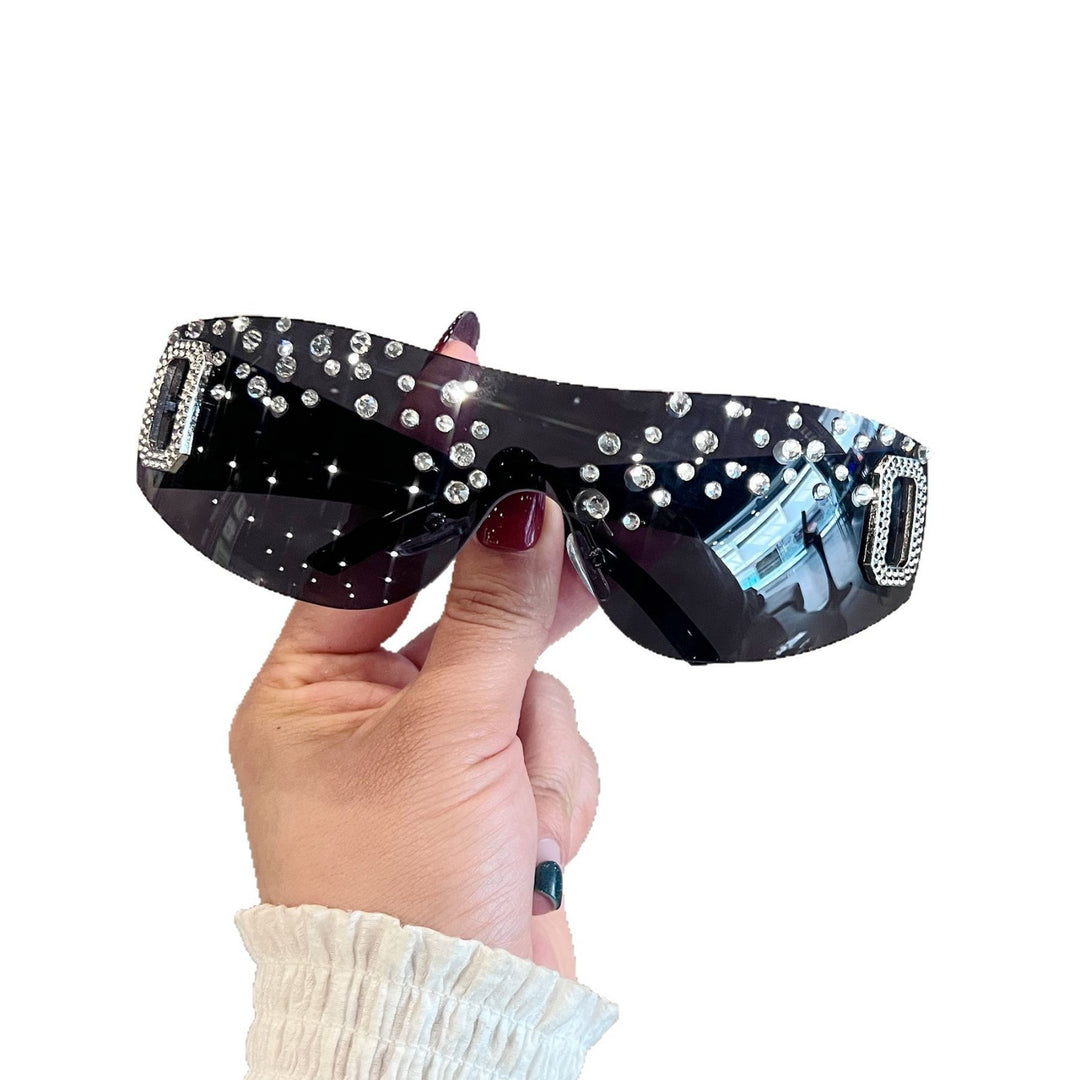 Women's sporty ski goggles with rhinestone decorated frame Bowlift