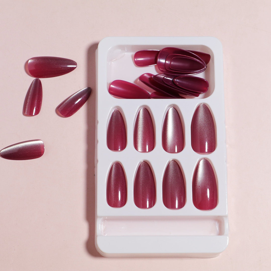 Glossy Almond-Shaped Press-On Nail Set Bowlift 1787225031