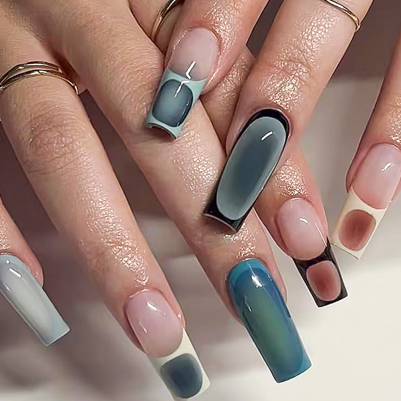 Acrylic nail set with stylish gradient color effects Bowlift