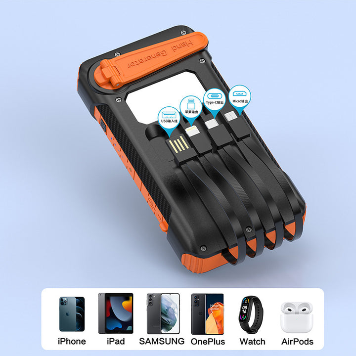 Solar-powered power bank with multiple charging ports and LED display Bowlift