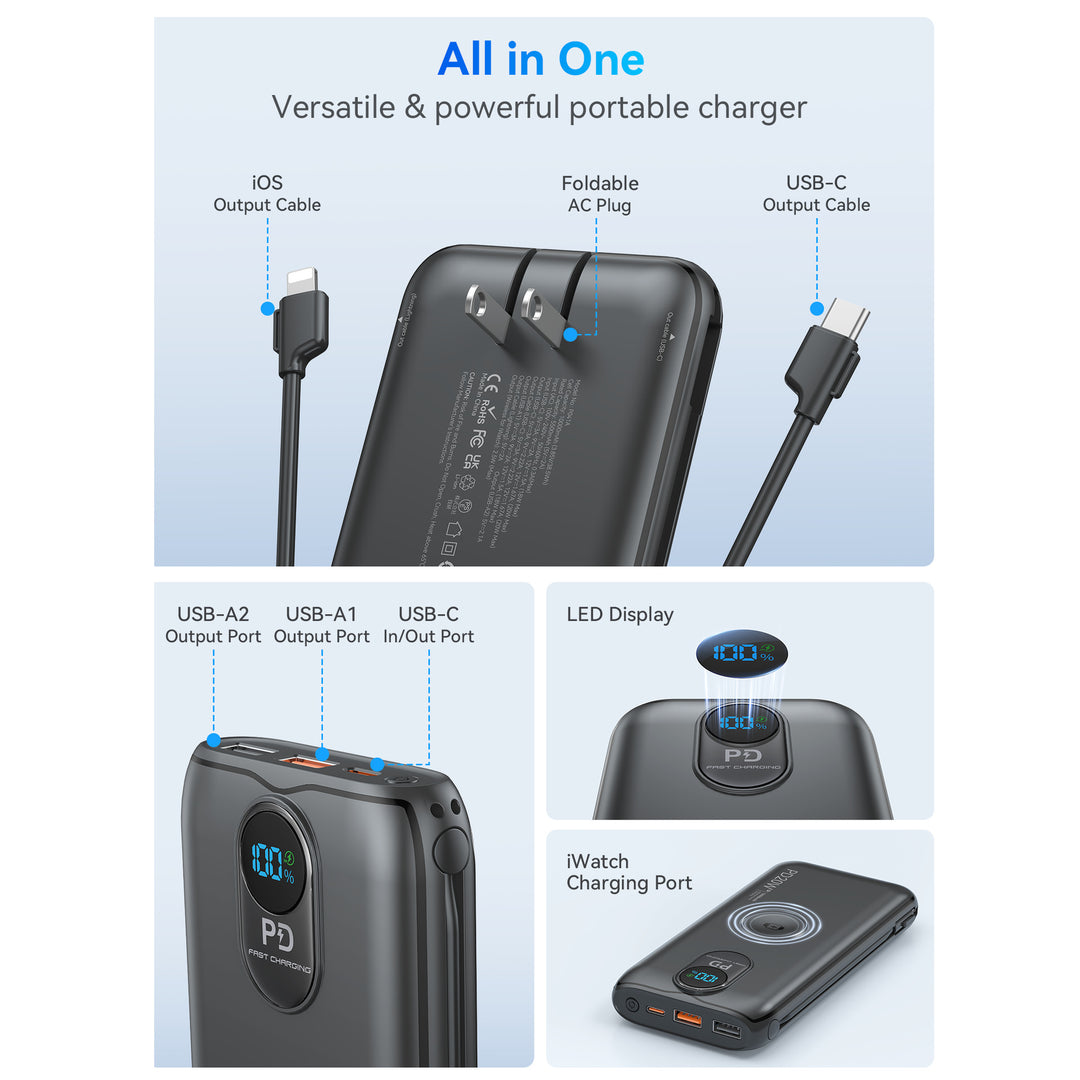 Power bank with wireless charging function and high-performance fast charging Bowlift