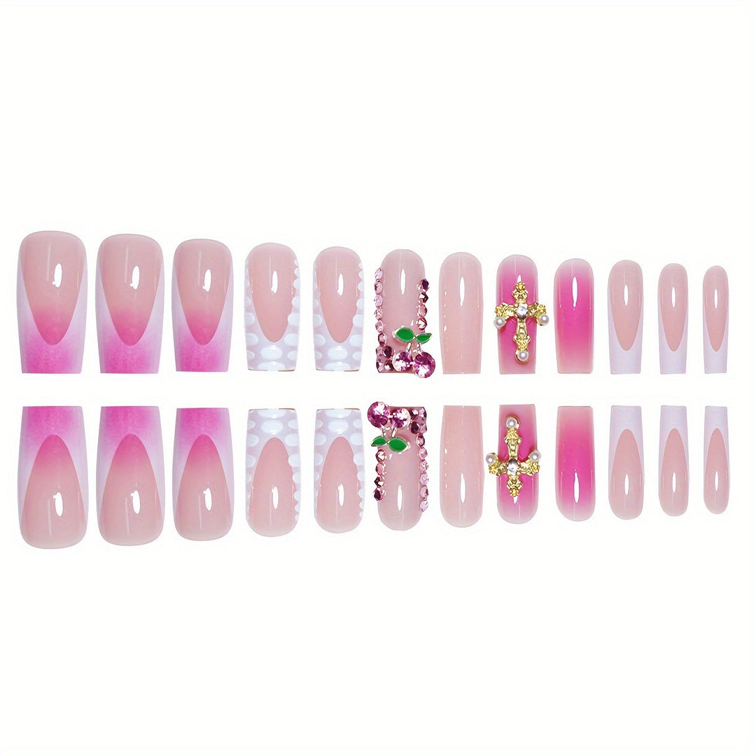 Ornate Decorative Press-On Nail Set Bowlift