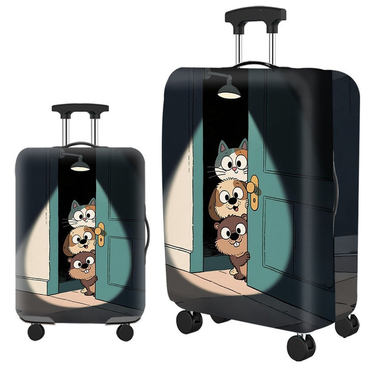 Artistic Cat-Themed Hard Shell Suitcase Bowlift