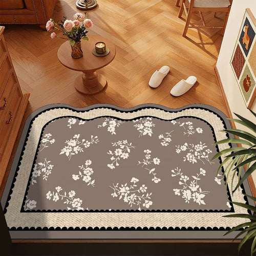 Floral Border Area Rug
