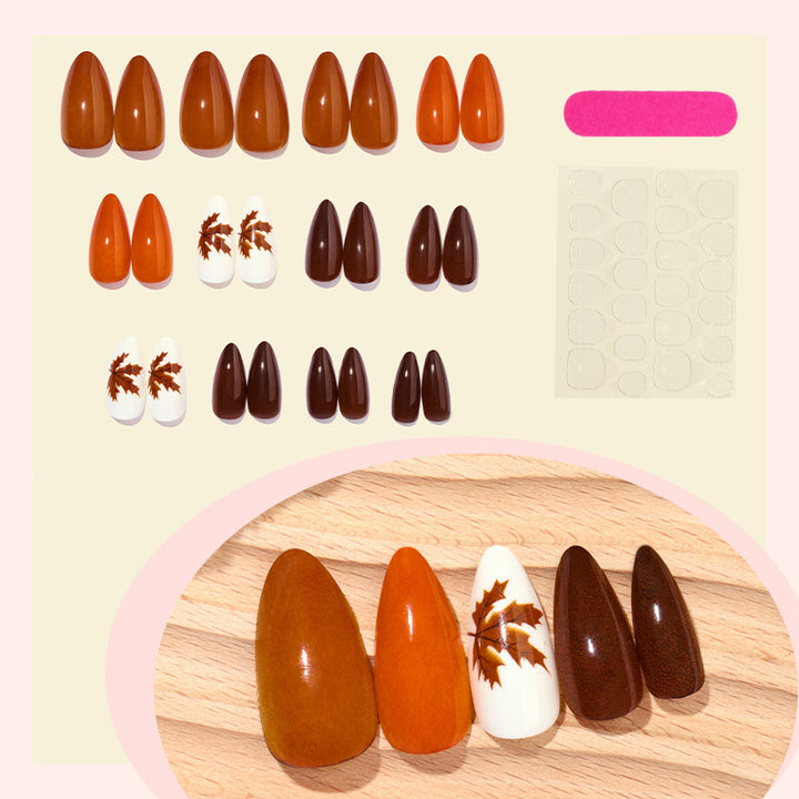 Artificial nail set with autumn leaf designs Bowlift