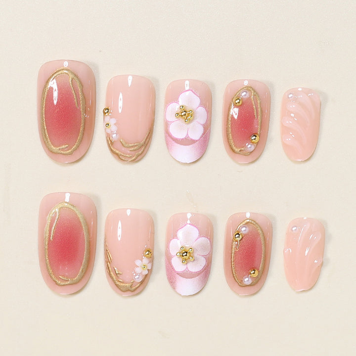 Floral Embellished Press-On Nail Art Set Bowlift