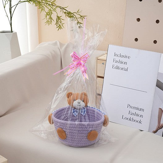 Cozy storage basket with bear motif Bowlift