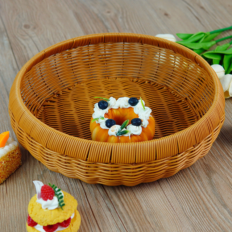 Women's round basket made of braided material Bowlift